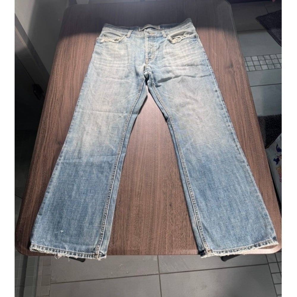Vintage GAP Boot Fit Jeans‎ 38x32 Light Wash Distressed Y2K Made USA